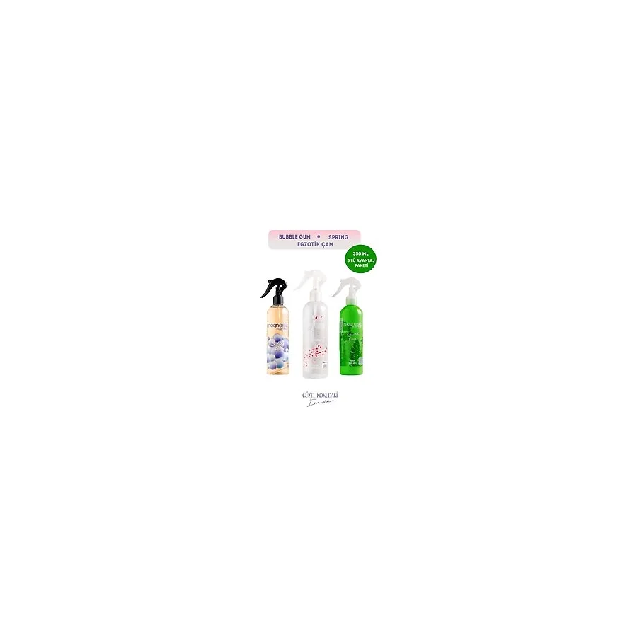 Magnesia Kozmetik Oto Parfüm Spreyi Bubble,Spring,Çam 3'Lü Avantajlı Set