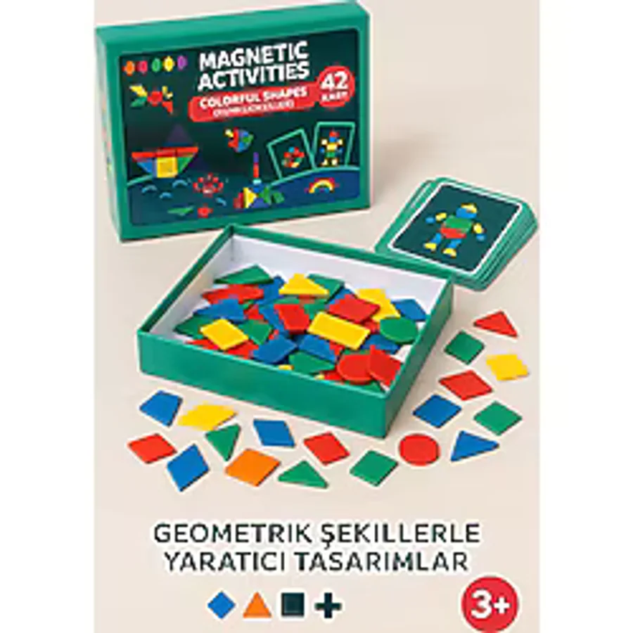 Magnetik Yapboz Dünyası - 90 Maynetik Parça + 42 Kart