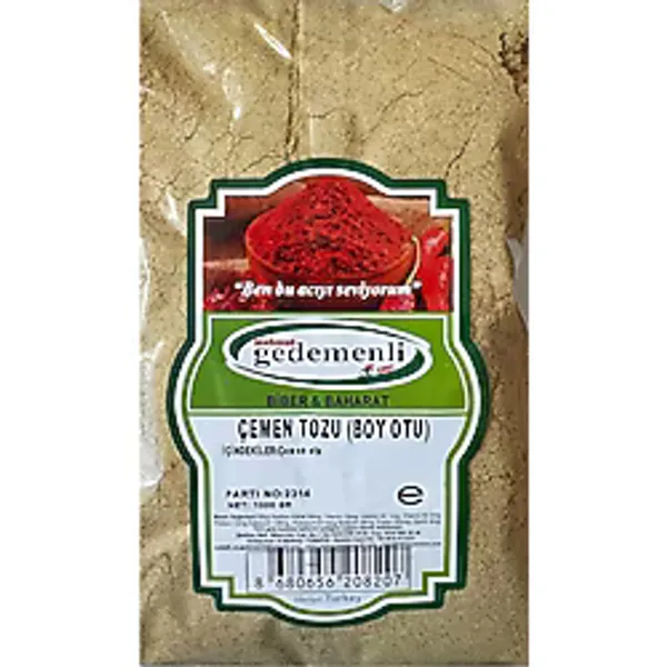 Mahmut Gedemenli Çemen Tozu Boy Otu 1 KG