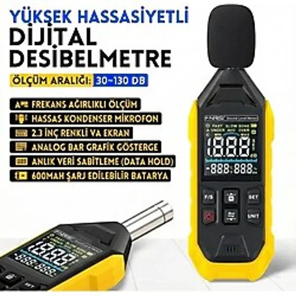 Maison Lure Ölçüm Cihazı Fdm-01 Dijital Gürültü Desibel Ölçer, Hassas ve Kullanışlı
