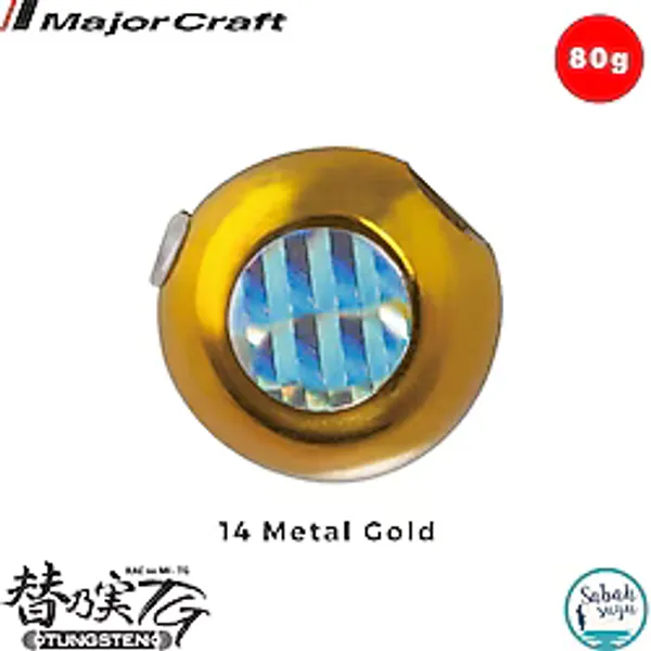 Major Craft TMTG-Head Tungsten Slider Tai Rubber Jig 80gr #14 Metal Gold