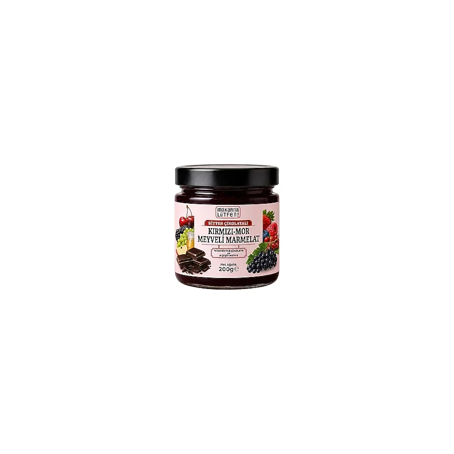 Makarna Lütfen Bitter Çikolatalı Kırmızı Mor Meyveli Marmelat (200 G)