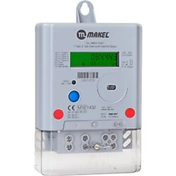 Makel M710.K0Y.2251.Rs485 Monofaze Elektrik Sayacı, Haberleşmeli Tek Yönlü, 1 Fazlı, 2 Telli, 5(100)A - 24'lü - Beyaz