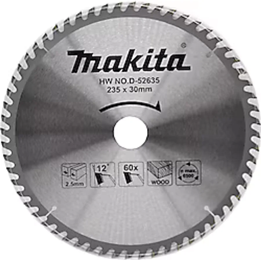 Makita D-52635 235x2.5x30 mm 60 Diş Elmas Ahşap Daire Testere Bıçağı
