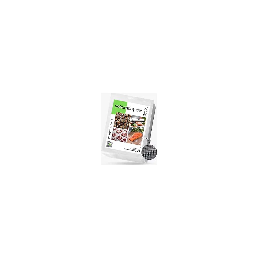 Makro Flexpack 20x25 cm Ev Tipi Gofrajlı (Tırtıklı) Vakum Makinası Gıda Vakum Poşeti 50 Adet