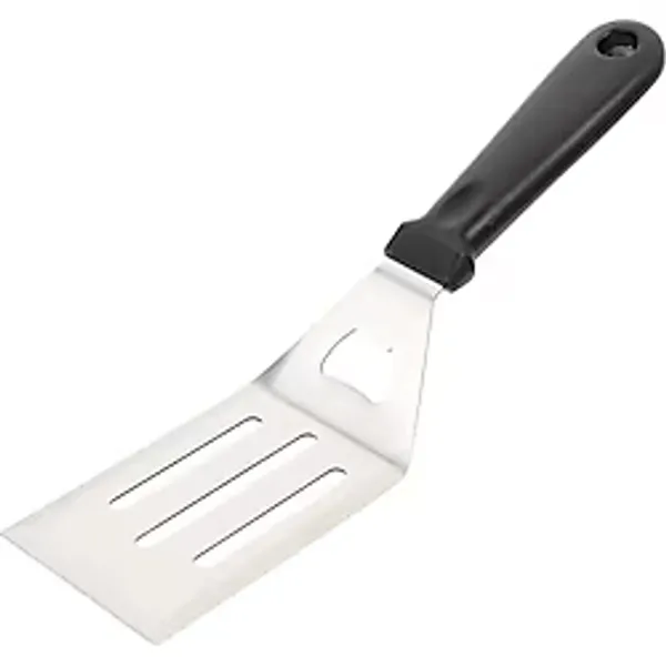 MallArt Paslanmaz Çelik Geniş Mutfak Spatulası - Isıya Dayanıklı Sert Plastik Saplı Krep ve Omlet Çevirici, Esnek Balık ve Izgara Spatulası