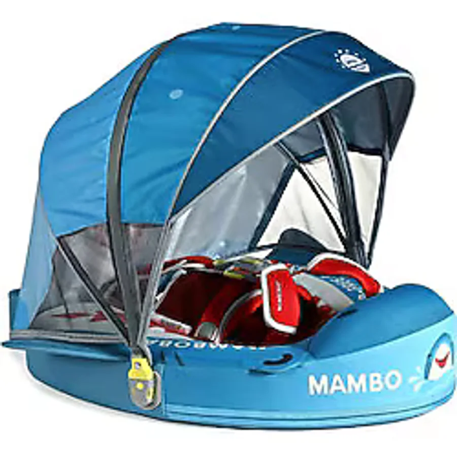Mambobaby Yüzme Simidi - Balina Köpekbalığı, Emniyetli, Gölgelikli ve Ayak Destekli