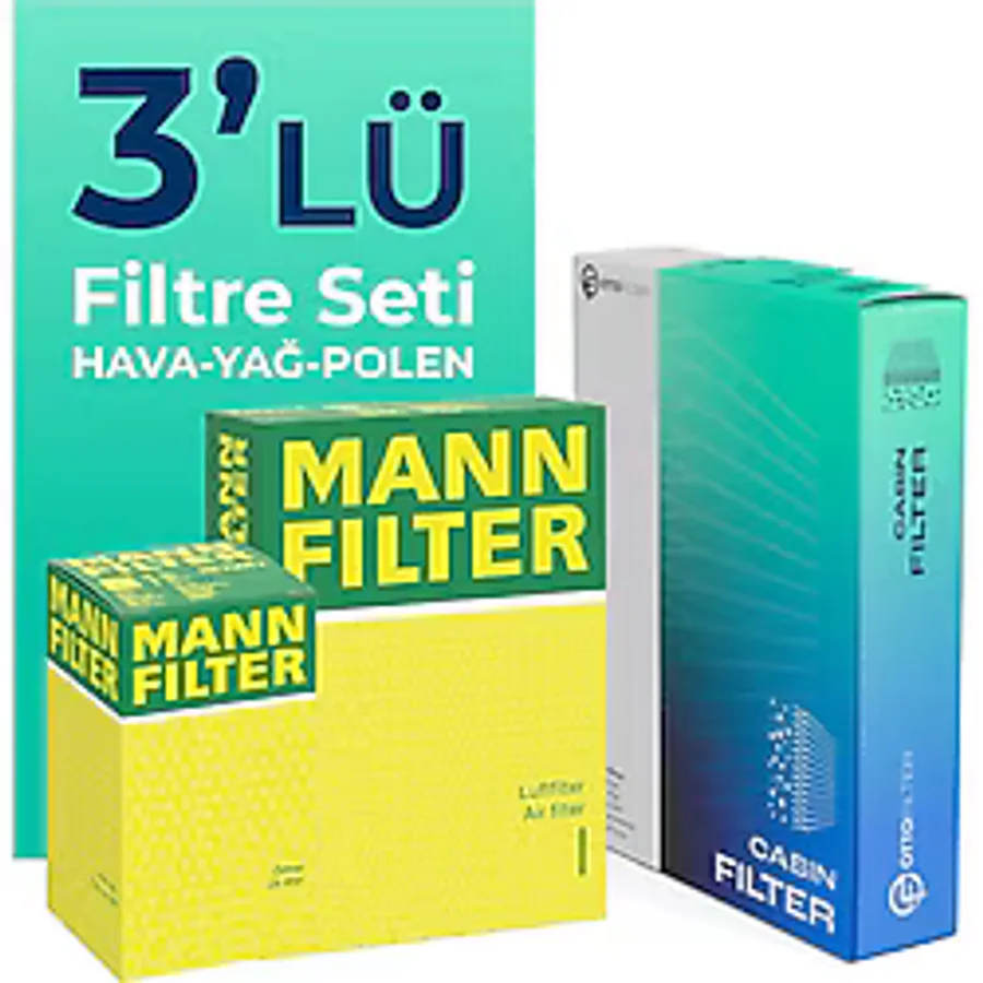 MANN Fiat 500L 1.4 Benzinli Filtre Bakım Seti (2012-2021) 3 Lü