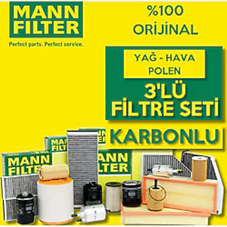 Mann-filter Fiat Egea / Egea Cross 1.4 Karbonlu Filtre Bakım Seti 3kp Hava + Yağ Filtre +wöbermann Marka Karbonlu