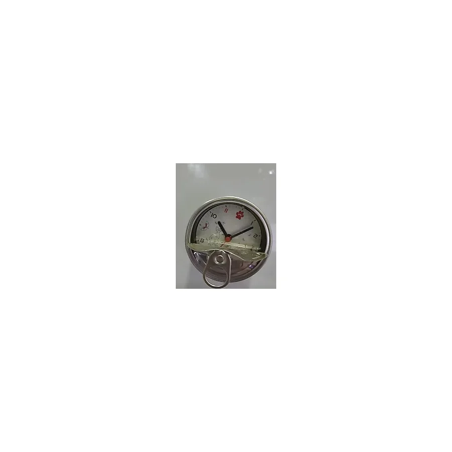 Manyetik Kedi Desenli Konserve Saat, Ayaklı Stand, Pilli, Kelebek ve Pati Detaylı