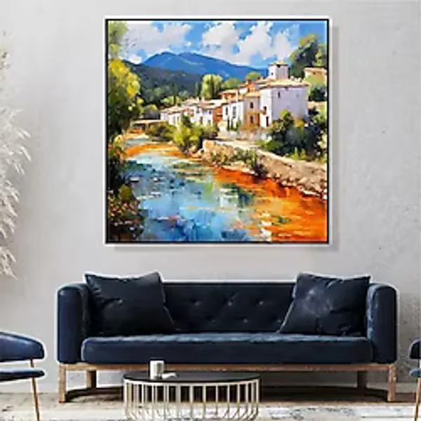 Manzara Doğa El Yapımı Yağlı Boya Tablo 76x75cm