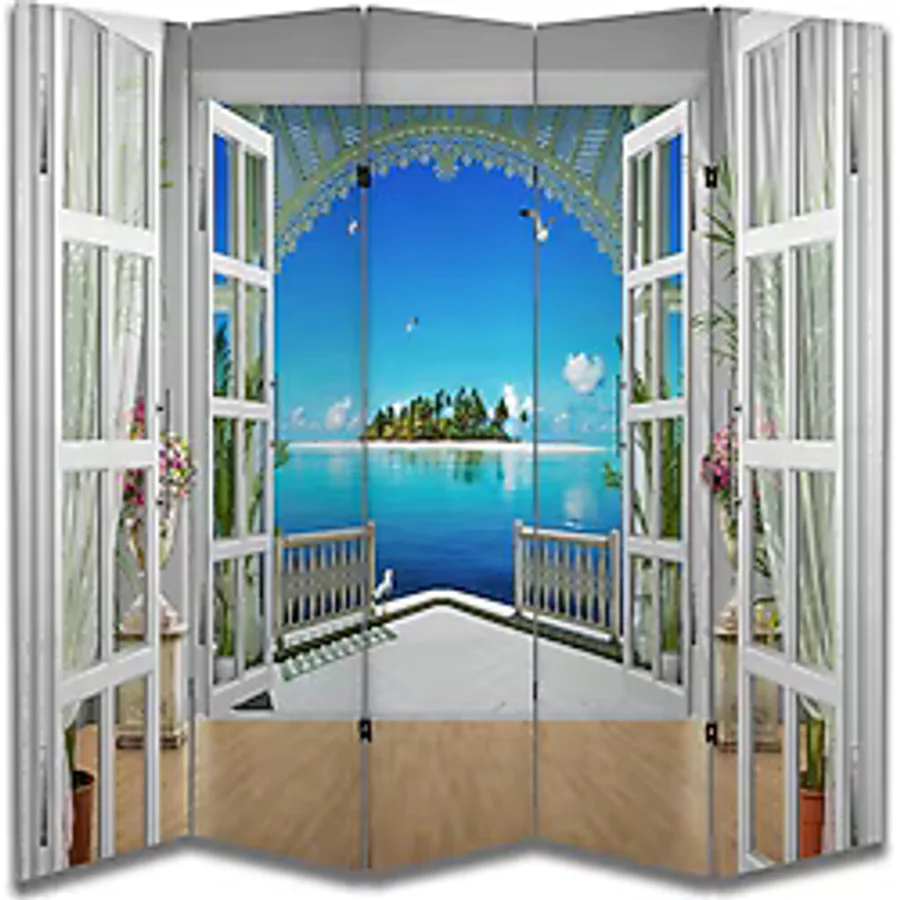 Manzara Temalı Özel Tasarım Paravan Room Divider 180 x 200 cm - 215 x 200