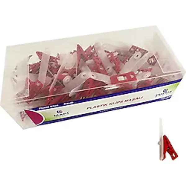 MAPİ PLASTİK KLİPS(MAŞALI) KIRMIZI 100 LÜ PAKET