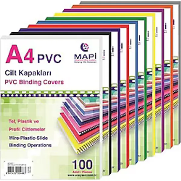MAPI PVC A4 CİLT KAPAĞI MOR 100 ADET