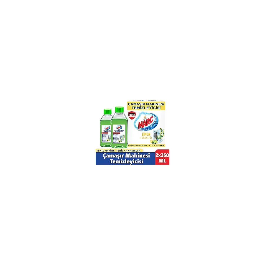 Marc Çamaşır Makinesi Temizleyici Limon Ferahlığı 2x250 ml