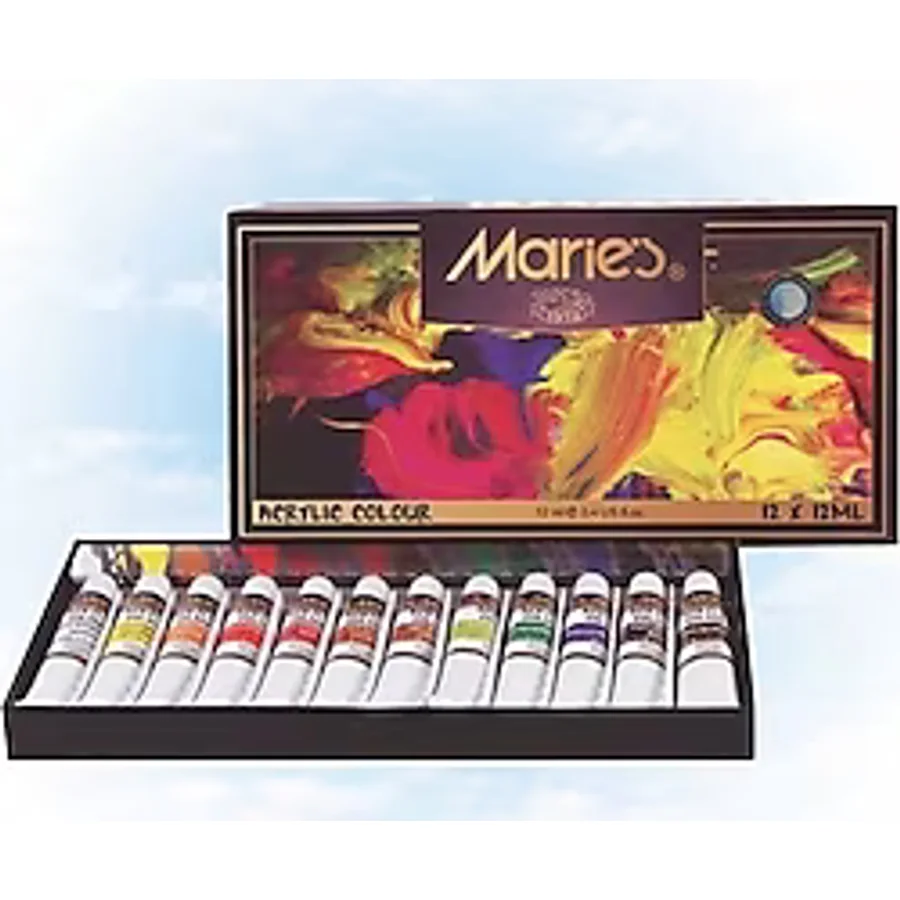 Maries 12 ml 12 Renk Tüp Guaj Boya