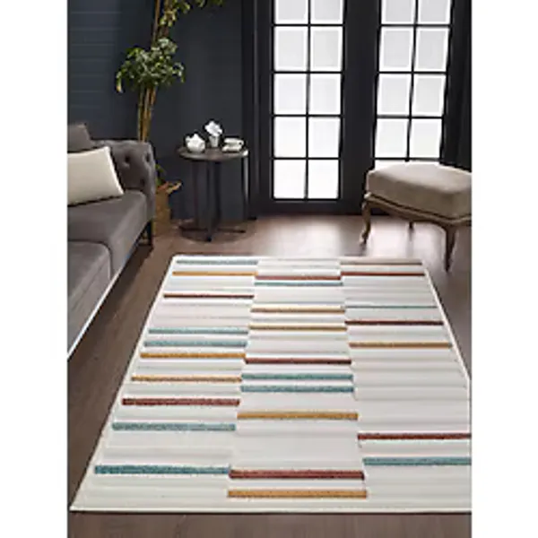 Mariesse Home Elit Bukleli Multi Renkler Yumuşak Peluş Post Shaggy Çocuk Odası Oturma Odası Salon Halısı 0913A