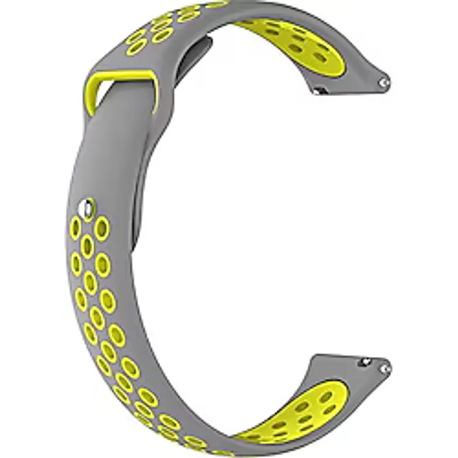 Markacase Fossil Q Gazer Delikli Spor Silikon Kordon Gri Sarı