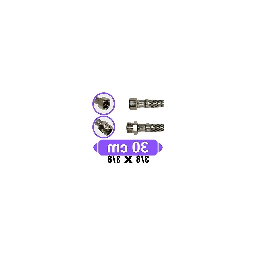 MarkEntegra 3/8x3/8 Nipelli Flex Hortum Bağlantı Flexi Dişi-Erkek Oynar Rakor : 3/8 x 3/8 (30 Cm)