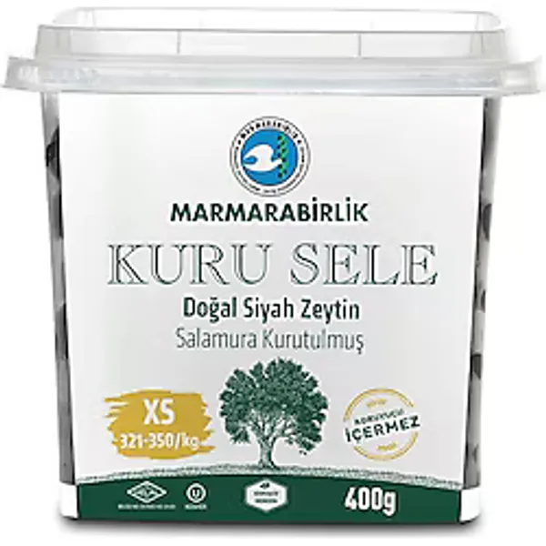 Marmarabirlik Kuru Sele 400 gr XS (321-350) Siyah Zeytin