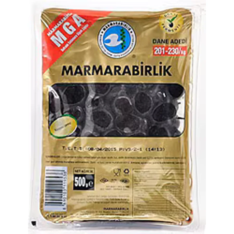 Marmarabirlik Mega 500 gr XL (201-230) Siyah Zeytin