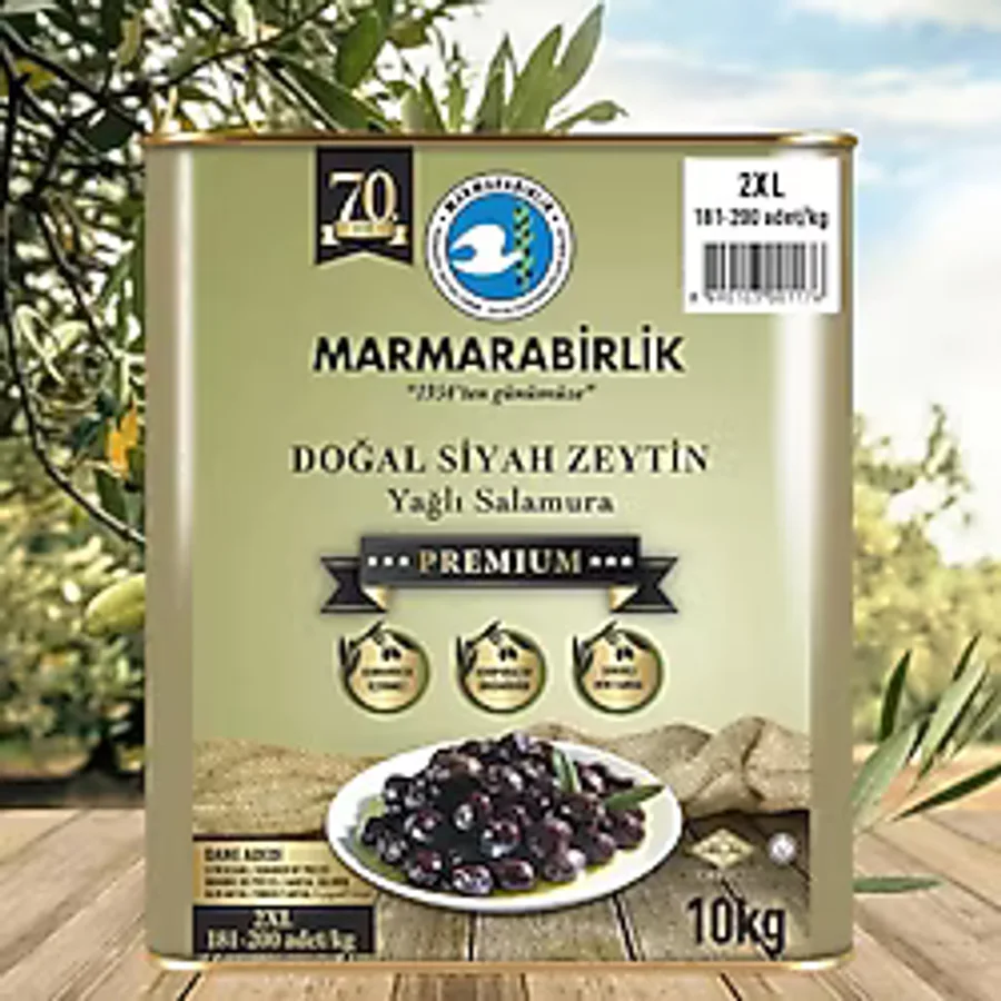 Marmarabirlik Premium 181-200 Kalibre Siyah Zeytin 10 KG