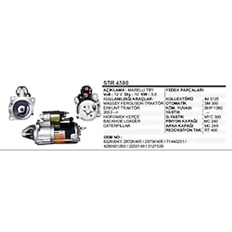 MARŞ MOTORU 10 DİŞ 12V FIAT DUCATO JUMPER BOXER MASSEY)/ERKUT TRAKTÖR 03-/ MARELLI-MAGNETON TİP