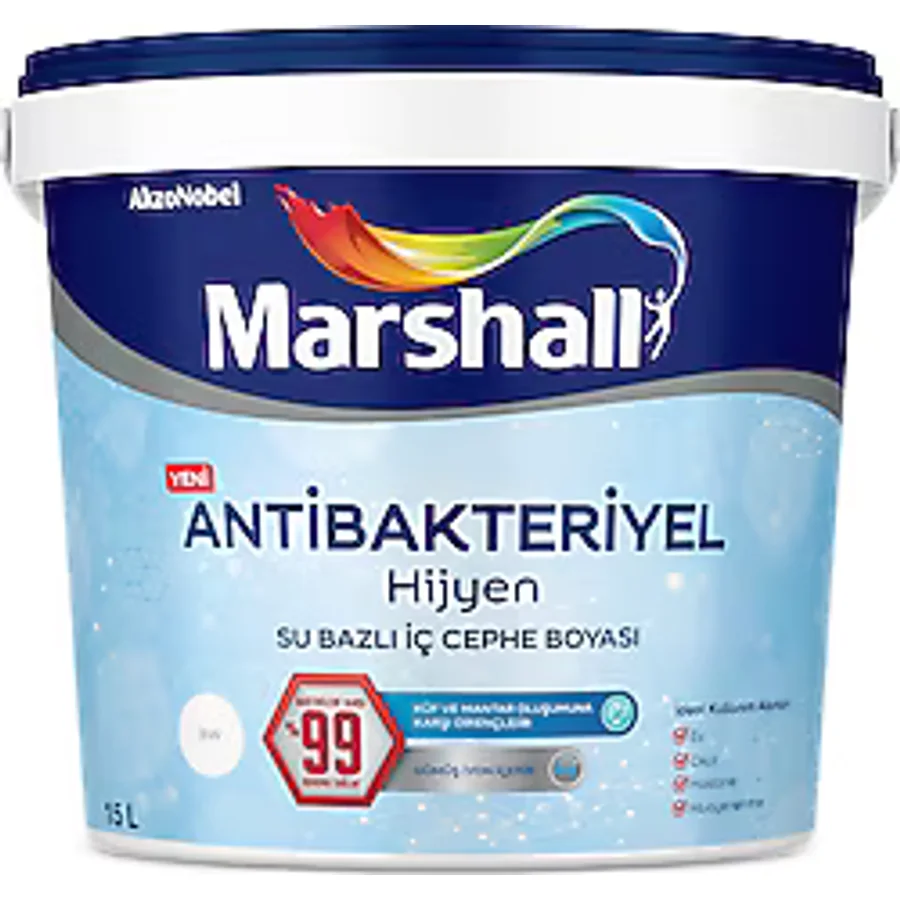 Marshall Antibakteriyel Hijyen 2.5 lt Silinebilir İç Cephe Boyası