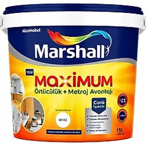 Marshall Maximum Sil. İpek Mat İç Cephe Boyası Sedef Işıltısı 2,5L
