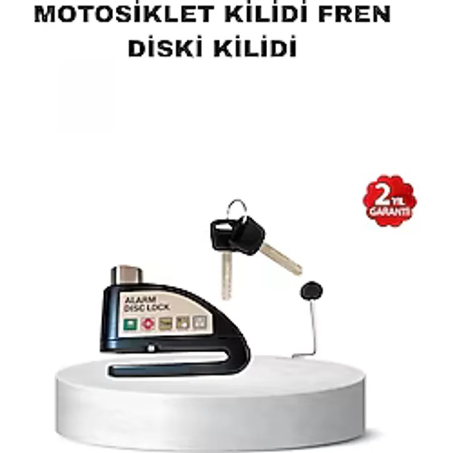 MARSİLYAN- 110 dB Alarmlı Disk Fren Kilidi Su Geçirmez Çelik Gövde Motosiklet Güvenlik