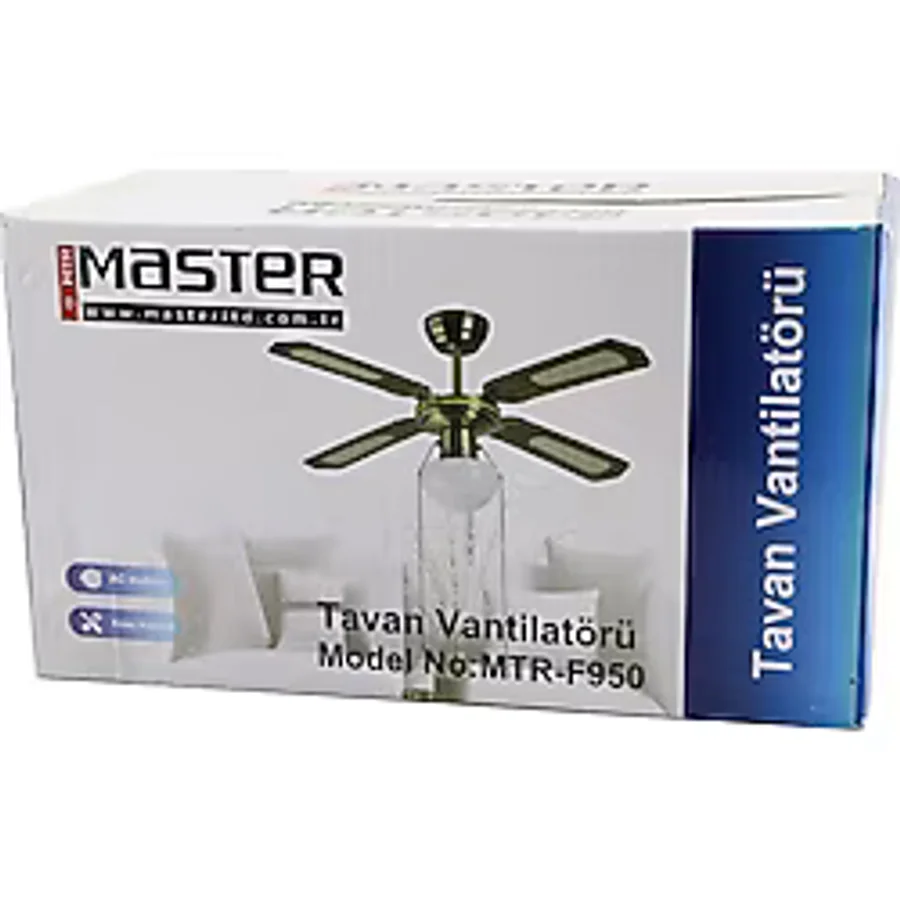 Marsilyan Master MTR-F950 Bronz Metal Gövde - Kahve Ahşap 4-Kanat2in1=tavan Vantilatör - AVİZE42QUOT;MOTOR-55WLED-45W (4887)