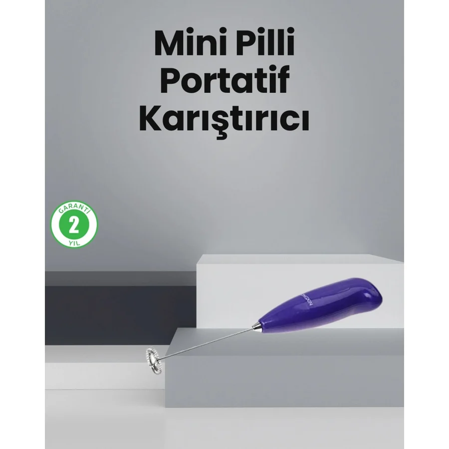 MARSİLYAN- Mutfak İçin Mini El Mikseri - Kahve, Süt, Krema ve Sos Karıştırıcı