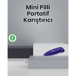 MARSİLYAN- Mutfak İçin Mini El Mikseri - Kahve, Süt, Krema ve Sos Karıştırıcı