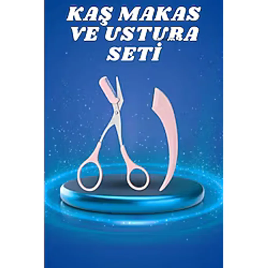 Marsilyan- Profesyonel Taraklı Kaş Usturası ve Kaş Makası Bıyık Alma Kaş Usturası