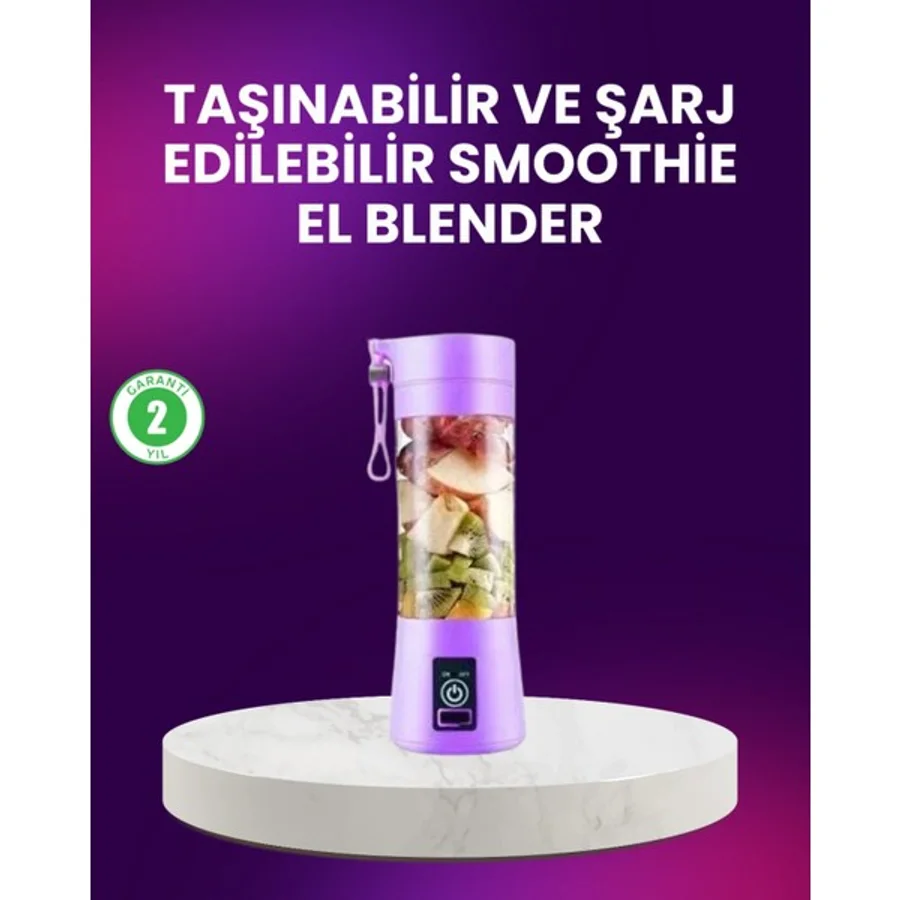 Marsilyan Taşınabilir Şişe Blender 380ML Şarjlı Spor Smoothie Shake Karıştırıcı - Çok Renkli