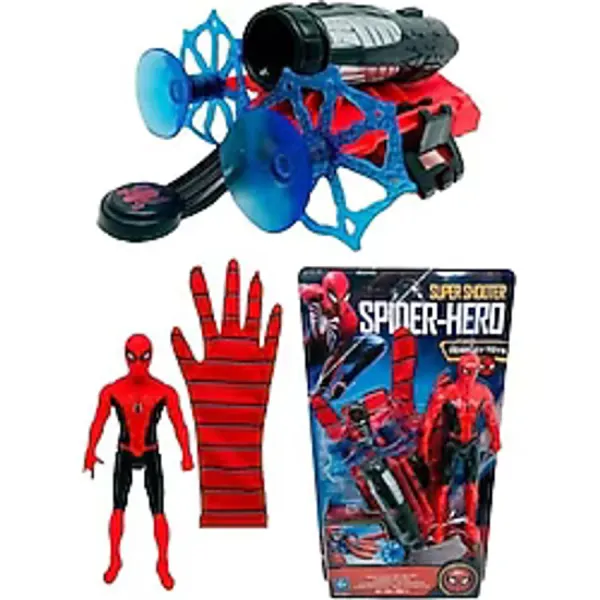 Marvel Spider-Man Örümcek Adam Ağ Fırlatan Ok Atan Vantuzlu Eldiven Işıklı Figür Oyuncak - Renkli