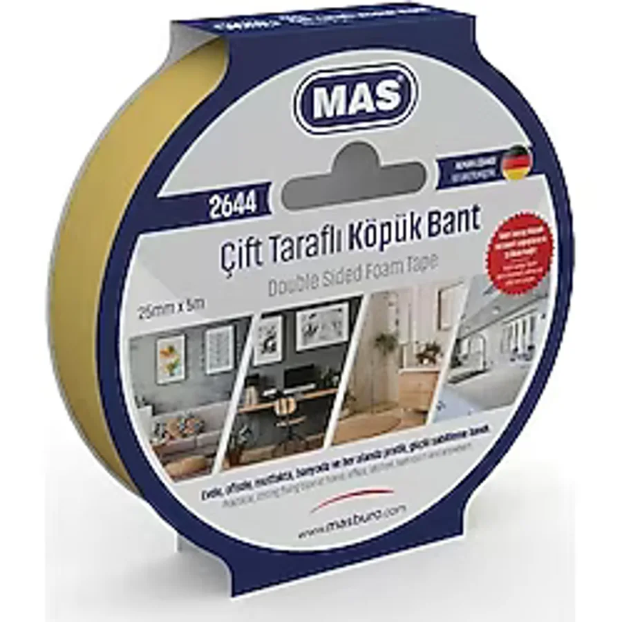 Mas 2644 Çift Taraflı Köpük Bant 25x5m