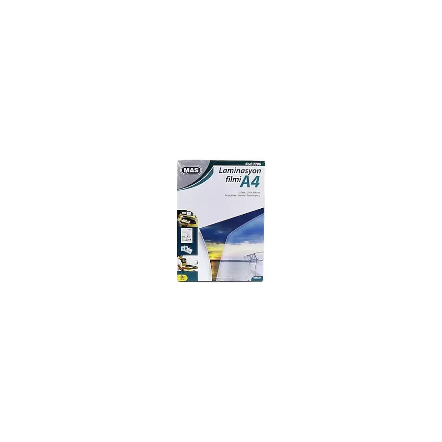 Mas 7706 A4 125 Micron 100'lü Laminasyon Filmi