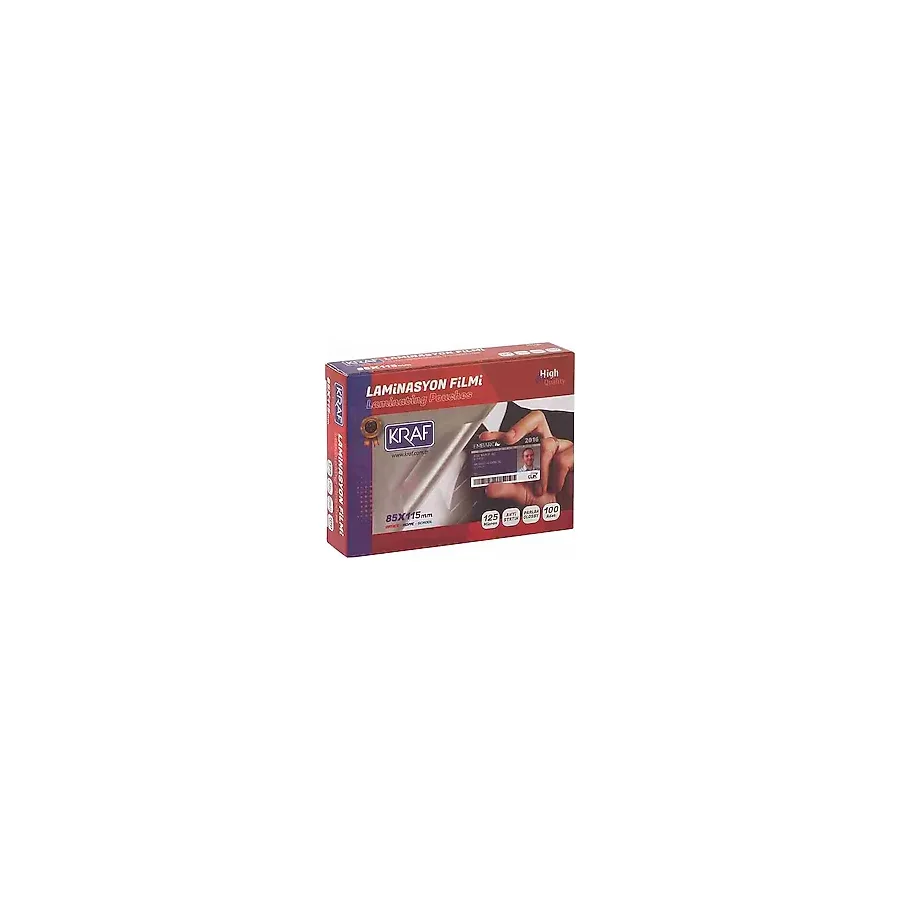 Mas Laminasyon Filmi Parlak 85 Mm X 115 Mm 125 Micron 100 Lü Paket