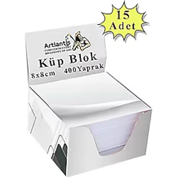 Masaüstü Küp Blok Not Kağıdı 15 Paket 8x8 cm Beyaz Küp Not Kağıdı Kare Kağıt Beyaz Boş Kağıt 400 Yaprak Hatırlatma Ofis