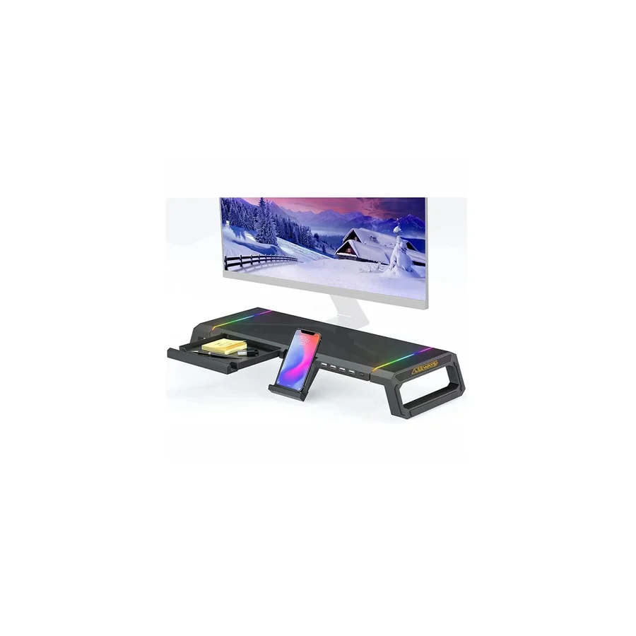 Masaüstü Stand Yükseltici Katlanabilir Rgb Çekmeceli Monitör Standı