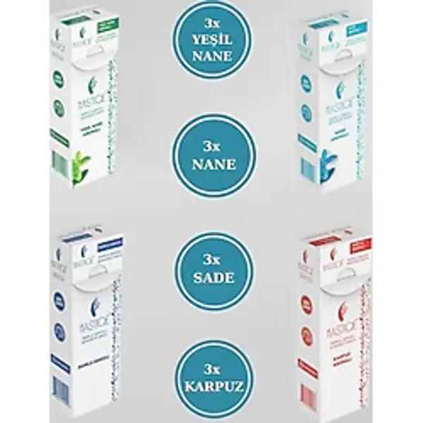 Mastiqe Doğal Aromalı Damla Sakızlı Şekersiz Sakız-Karışık Paket 12 Adet