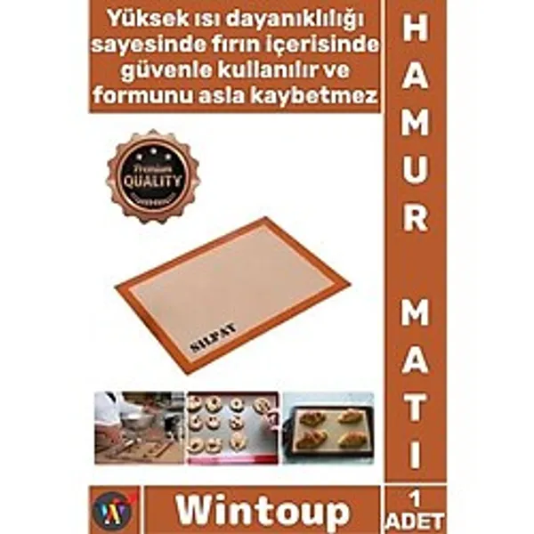 #Mat 40x30 Cm Profesyonel Fırın Hamur Açma Gereçleri Silikon Silpat Yanmaz Yapışmaz Şık Pişirme Matı
