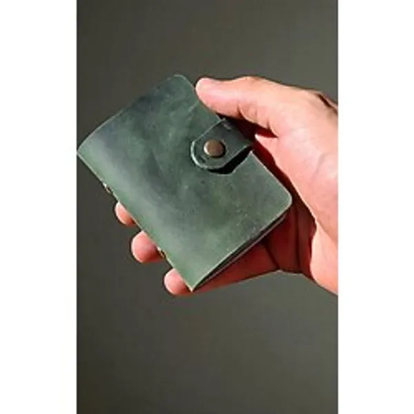 MAT Deri Şeffaf Kartlık 20 Bölmeli Hakiki Deri Küçük Kartlık Kartvizitlik 9,5 x 7 cm