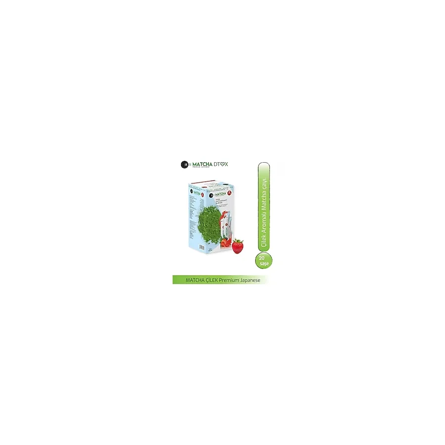 Matcha Premium Japanese Çilek Aromalı Detox Burner Form Matcha Çayı 1 Kutu 20 Adet Sağlıklı İçerik - Bitki Çayı