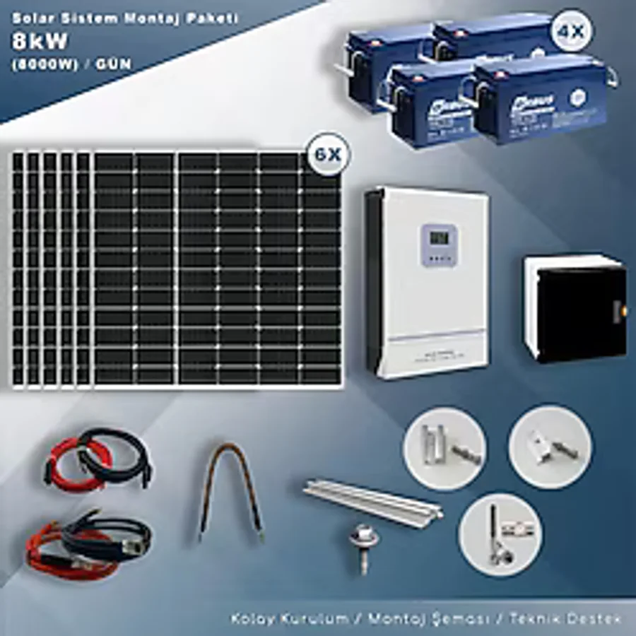 MATECH 8 kW Solar Paket Sistem (8000W/Gün)
