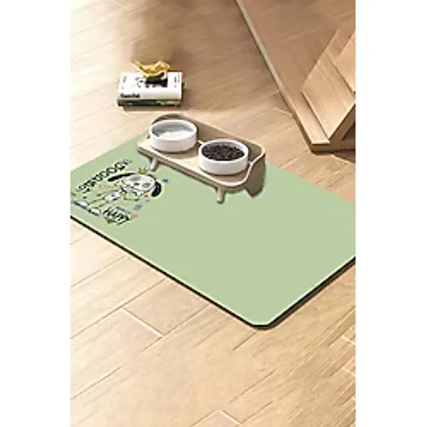 MatGo Pati Kedi Köpek Beslenme Matı 50x70cm Su Geçirmez Mama Kabı Altlığı Paspası Cool Dog
