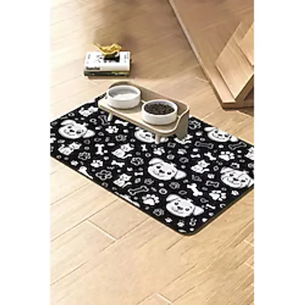 MatGo Pati Kedi Köpek Beslenme Matı 50x70cm Su Geçirmez Mama Kabı Altlığı Paspası Pati İzleri