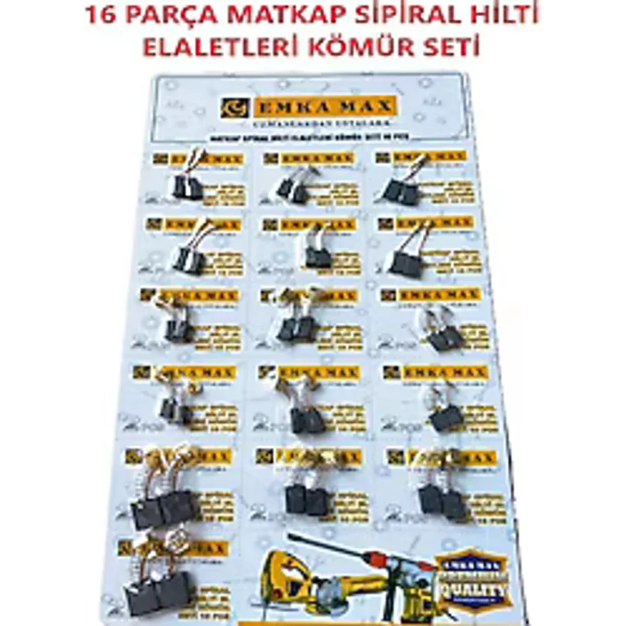 Matkap Sipiral Hilti El Aletleri Kömür Seti 16 Parça Matkap Kömürü Set Tamir Tadilat