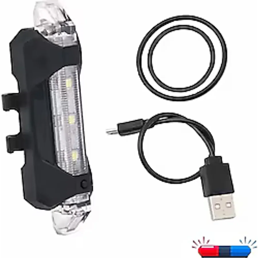 Mavi-kırmızı Çakarlı, Usb Şarjlı Bisiklet Stop Lambası